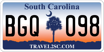 SC license plate BGQ098