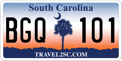 SC license plate BGQ101
