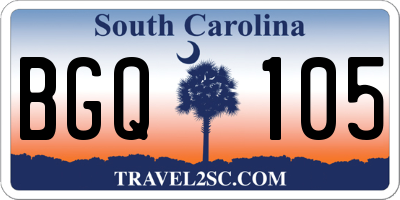 SC license plate BGQ105