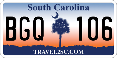 SC license plate BGQ106