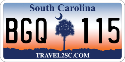 SC license plate BGQ115