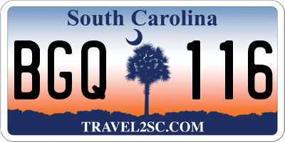 SC license plate BGQ116