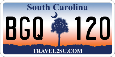 SC license plate BGQ120