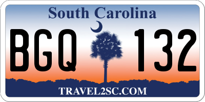 SC license plate BGQ132