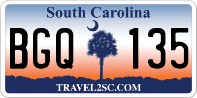 SC license plate BGQ135