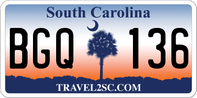 SC license plate BGQ136