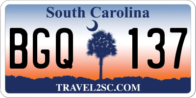 SC license plate BGQ137