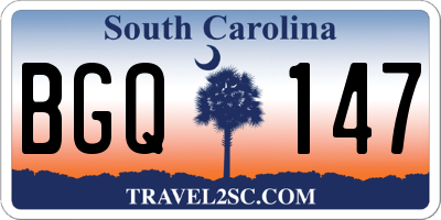 SC license plate BGQ147