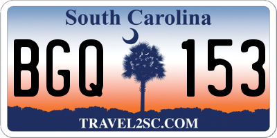 SC license plate BGQ153