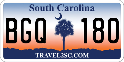 SC license plate BGQ180