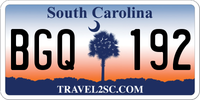 SC license plate BGQ192