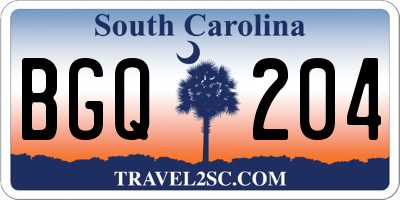 SC license plate BGQ204