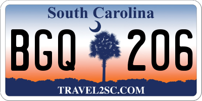 SC license plate BGQ206