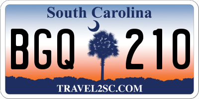 SC license plate BGQ210