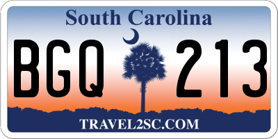 SC license plate BGQ213