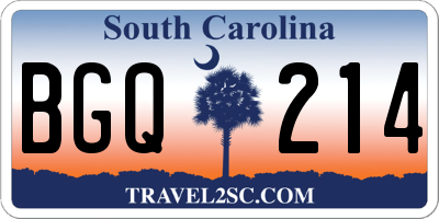 SC license plate BGQ214