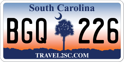 SC license plate BGQ226