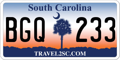 SC license plate BGQ233