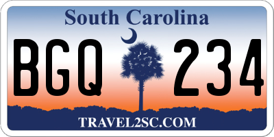 SC license plate BGQ234