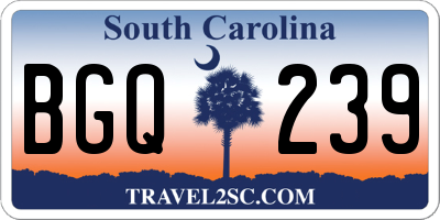 SC license plate BGQ239