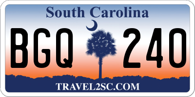 SC license plate BGQ240