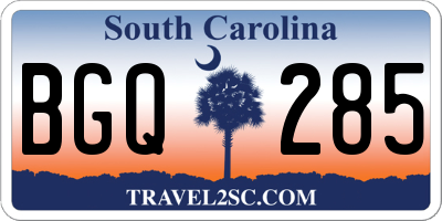 SC license plate BGQ285