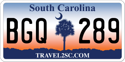 SC license plate BGQ289