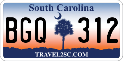 SC license plate BGQ312