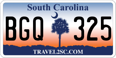 SC license plate BGQ325