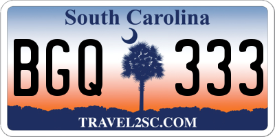 SC license plate BGQ333
