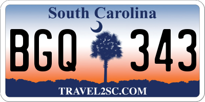 SC license plate BGQ343