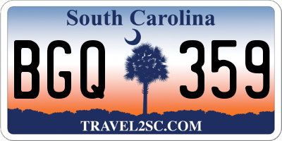 SC license plate BGQ359