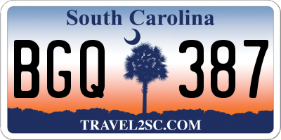 SC license plate BGQ387