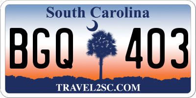 SC license plate BGQ403