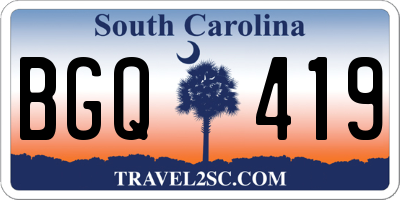 SC license plate BGQ419