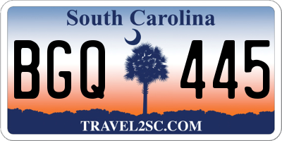 SC license plate BGQ445