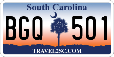 SC license plate BGQ501