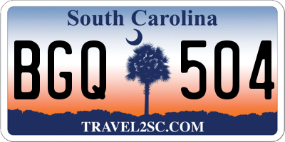 SC license plate BGQ504