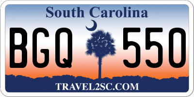 SC license plate BGQ550
