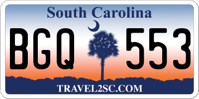 SC license plate BGQ553