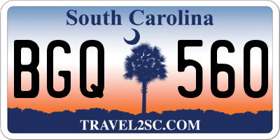 SC license plate BGQ560