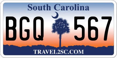 SC license plate BGQ567
