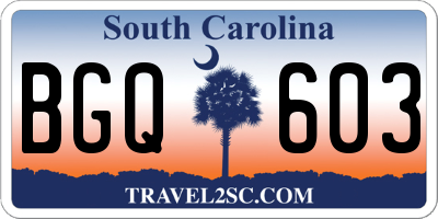 SC license plate BGQ603