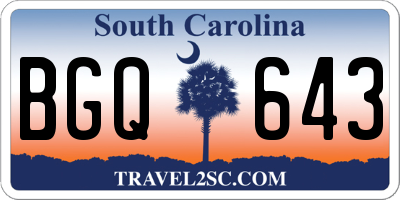 SC license plate BGQ643