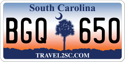 SC license plate BGQ650