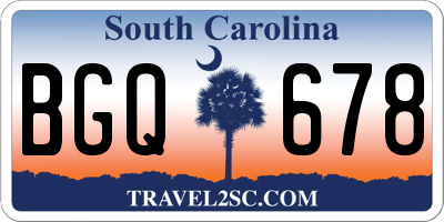 SC license plate BGQ678