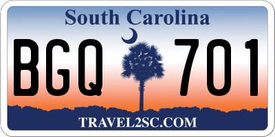 SC license plate BGQ701