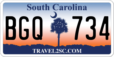 SC license plate BGQ734
