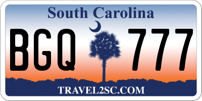 SC license plate BGQ777
