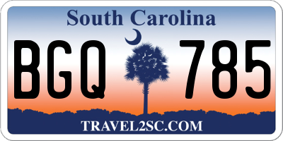 SC license plate BGQ785